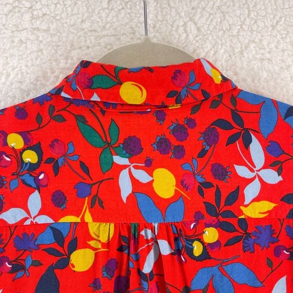 Maeve Blithe Button-Up Fruit Novelty Shirt Womens Size 4 Red Long Sleeve - Picture 15 of 16